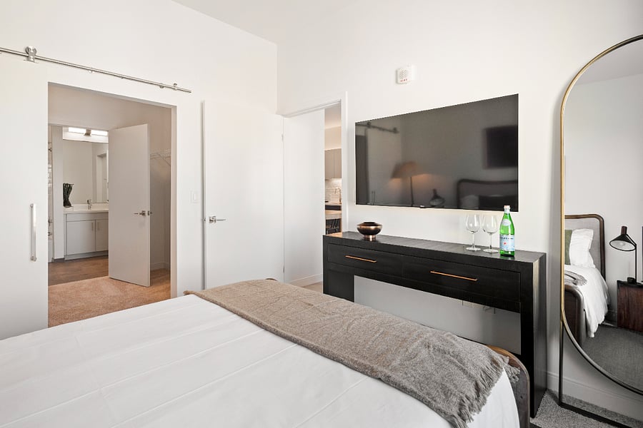 Minimalist bedroom design with premium finishes and calming vibes.
Sleep soundly in understated elegance.