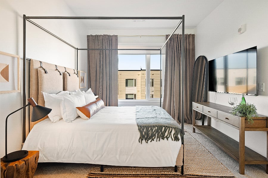 Enjoy restful nights in a bedroom crafted for luxury and tranquility.
Plush bedding ensures a dreamy sleep.