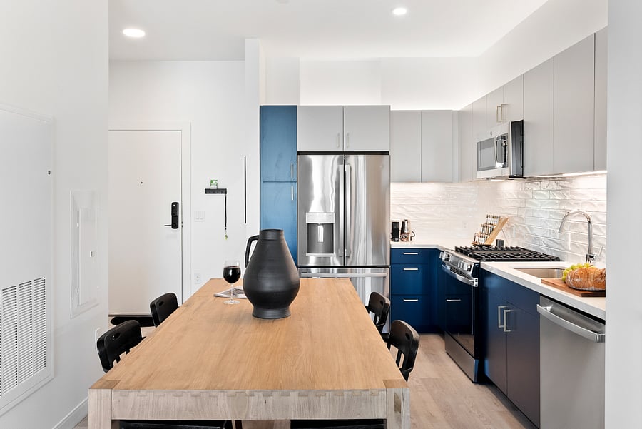 A sunlit dining nook with chic dcor and comfortable seating.
Savor every meal in a space that feels special.