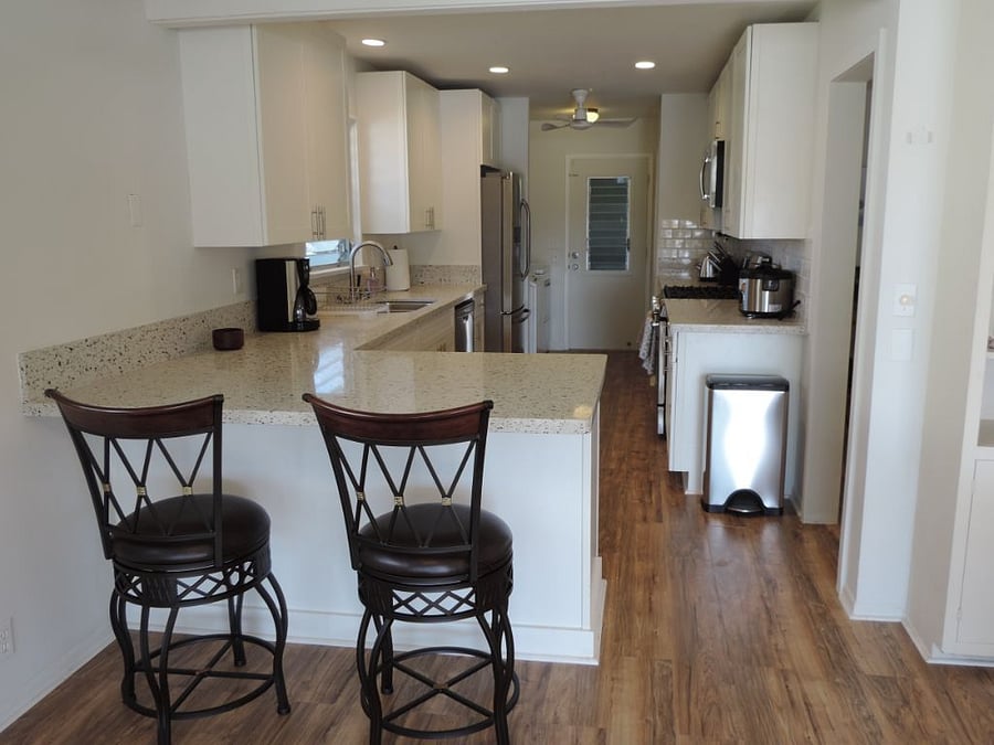 Fully remodeled pool view kitchen with everything you need to enjoy cooking and dining.