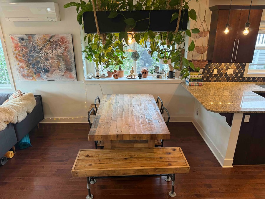 Dining room table seats up to 8