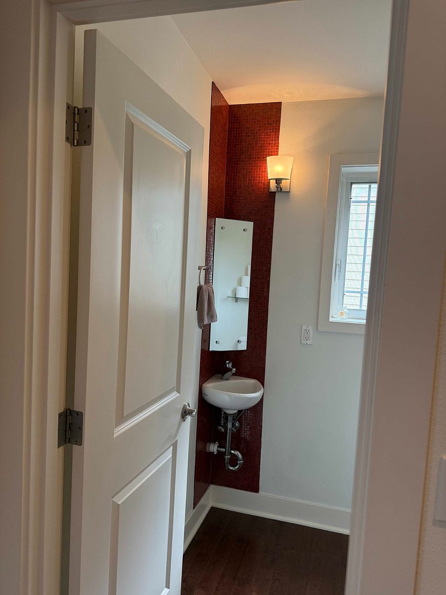 Powder room off the kitchen
