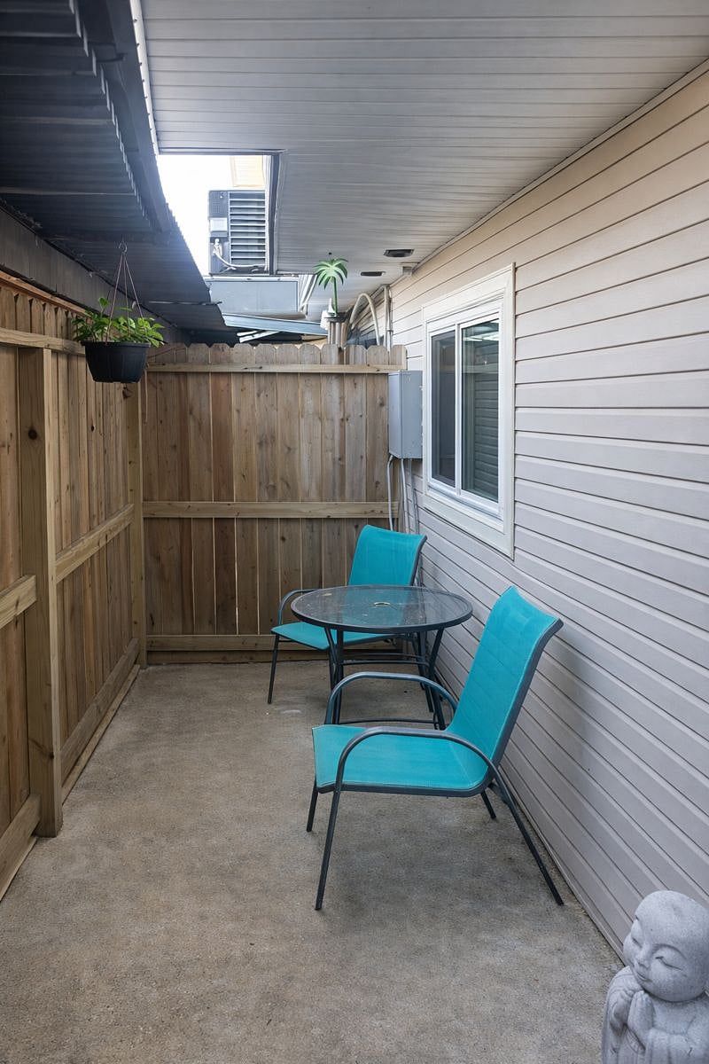 Fenced in patio