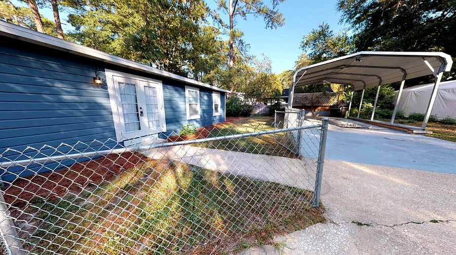 fenced rear/ carport
