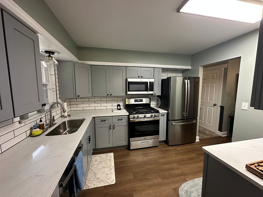 New quartz countertops and new cabinets with brand new appliances
