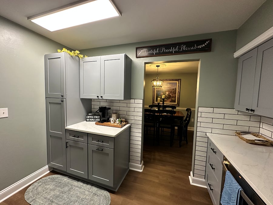 New quartz countertops and new cabinets with brand new appliances