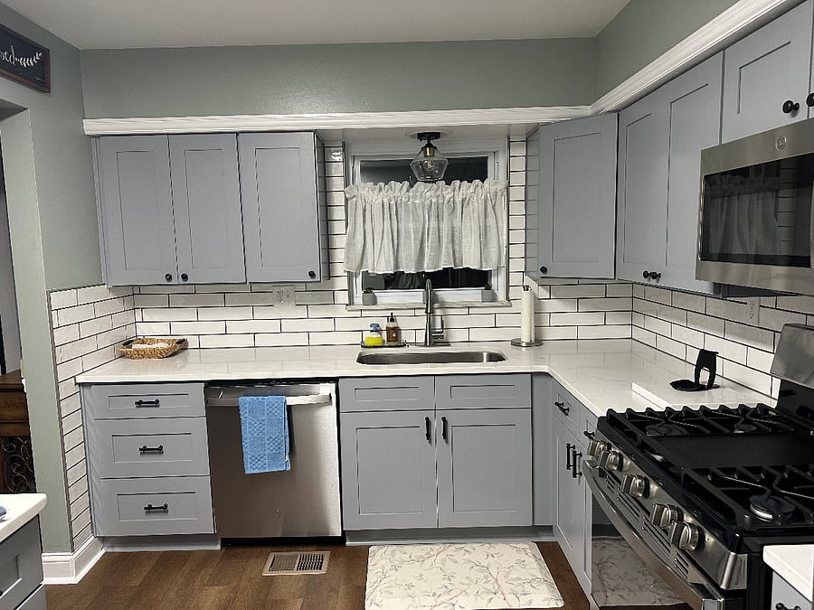 New quartz countertops and new cabinets with brand new appliances