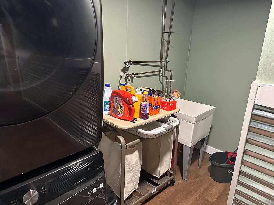 Laundry are with tub and Washer and Dryer