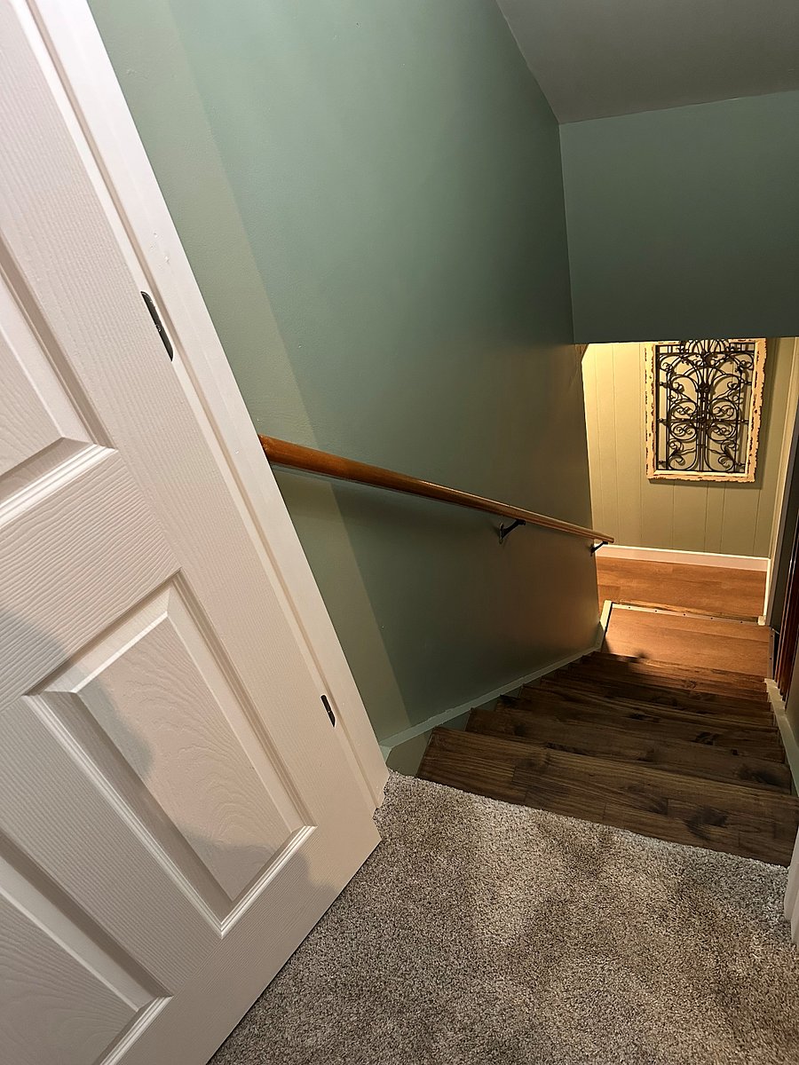 Stairs to furnished lower level
