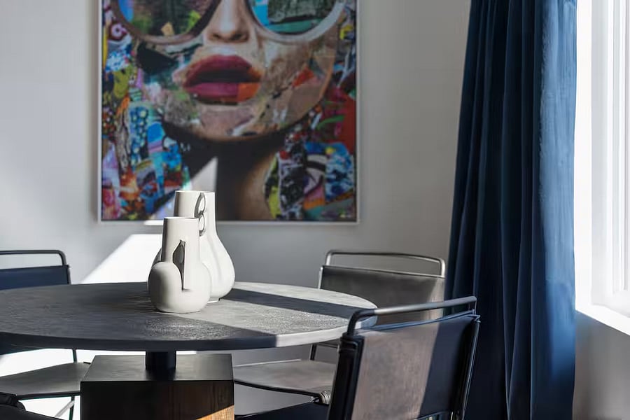 Bright, open, and thoughtfully arranged.This dining area create the ideal setting for memorable stays.