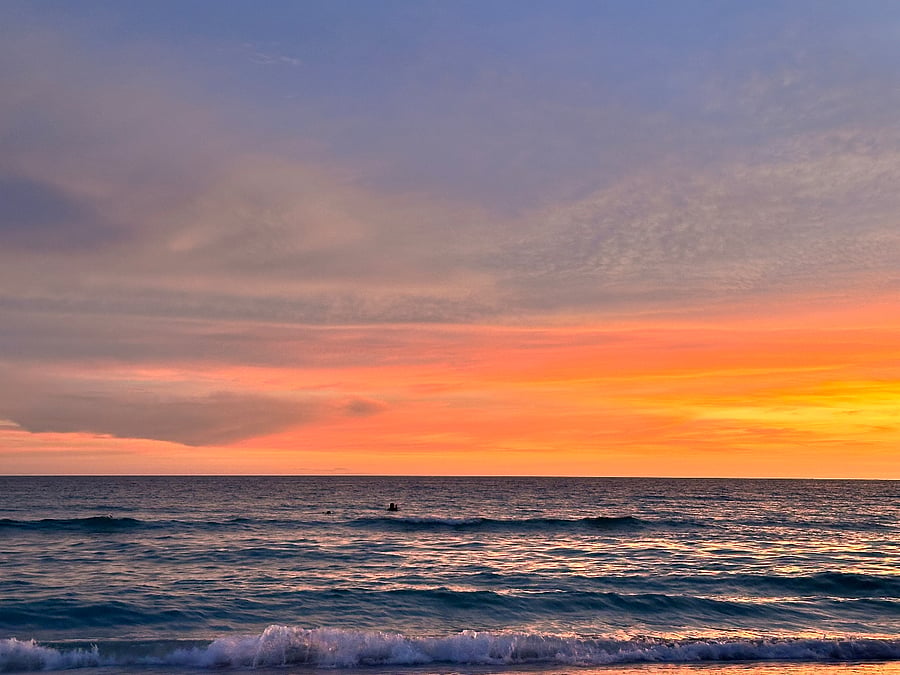 AMI beach at sunset