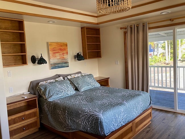 Master bedroom with slider to lanai.
