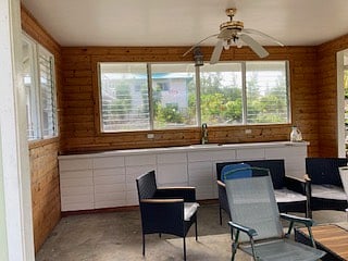 Inside the cabana, which we haven't done any work on yet.