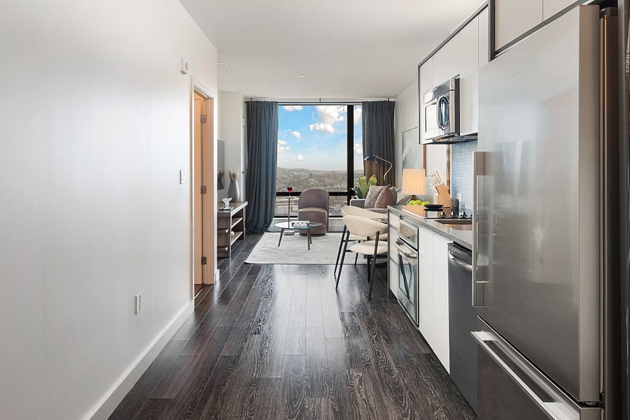 A sleek, modern kitchen that inspires creativity and comfort.
Gather around the island and enjoy time well spent.