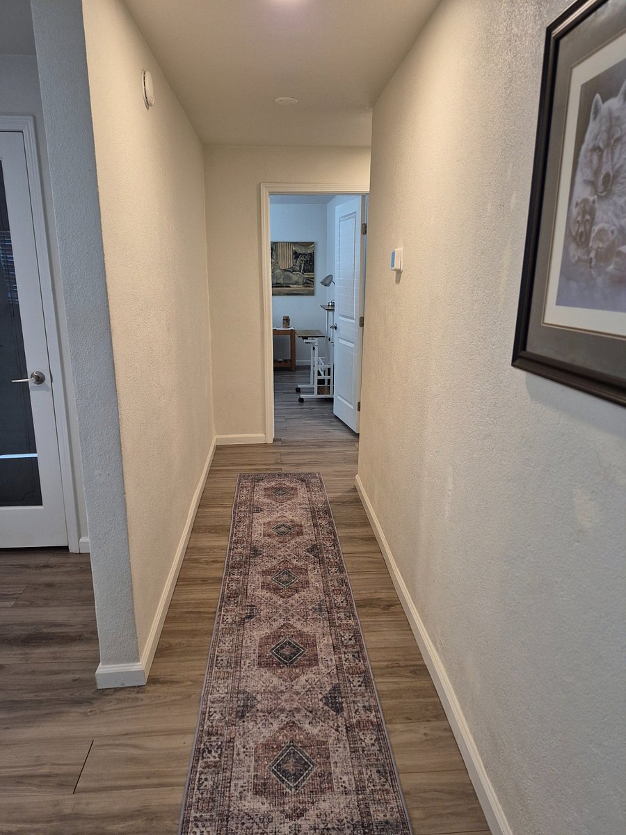 Hallway to back 2 bedrooms and hall bath