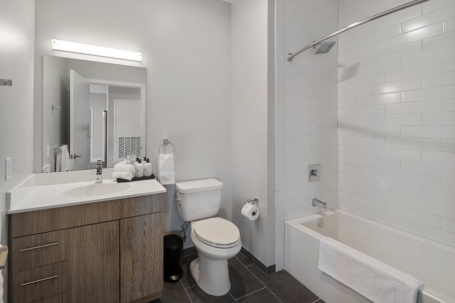 Where luxury feels natural and comfort comes easily.
This bathroom blends modern elegance with a soothing atmosphere.
