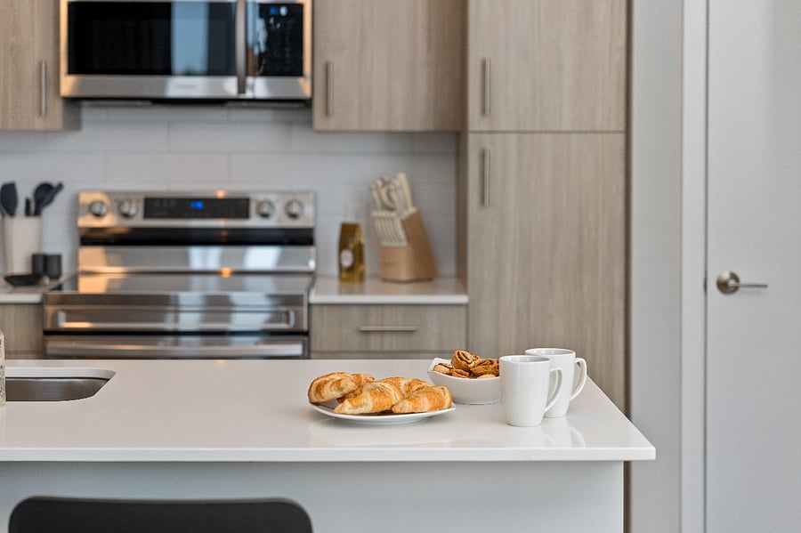 A modern kitchen designed with both beauty and purpose in mind.
The island serves as the perfect centerpiece for meals and gatherings.