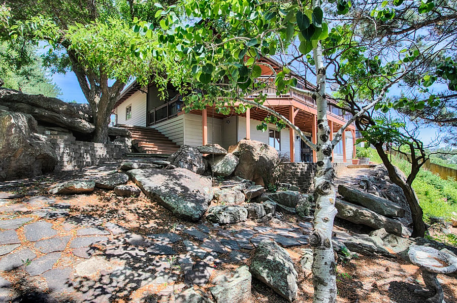 View of the home from the spacious backyard 
