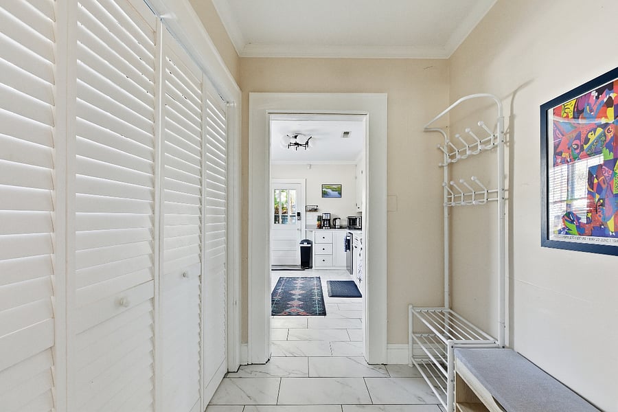 Coat & Shoe Storage and Laundry Closet with Washer & Dryer