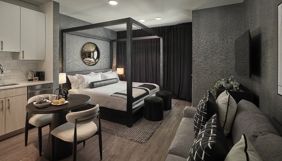 An inviting studio sanctuary with everything you need within reach.
Rest, unwind, and live beautifully in one cohesive space.