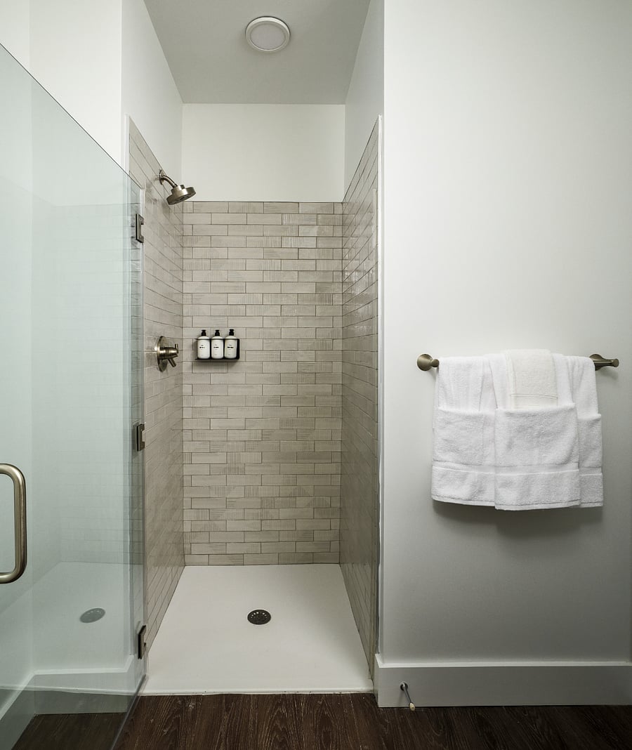Bright, elegant, and thoughtfully appointed.
This bathroom offers a calming escape within your stay.