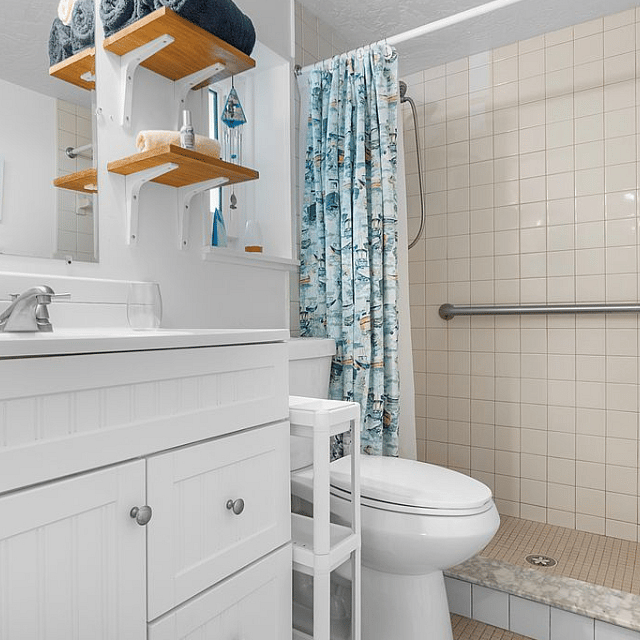 Bathroom with full sized shower