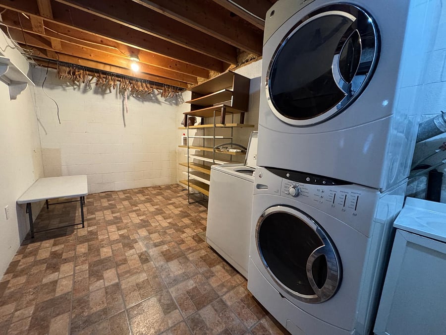Storage and washer/ dryer.