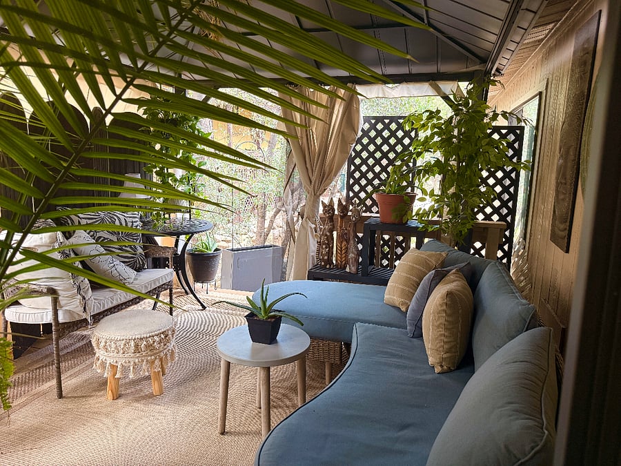 Back Porch for lounging, listening to the birds or entertaining