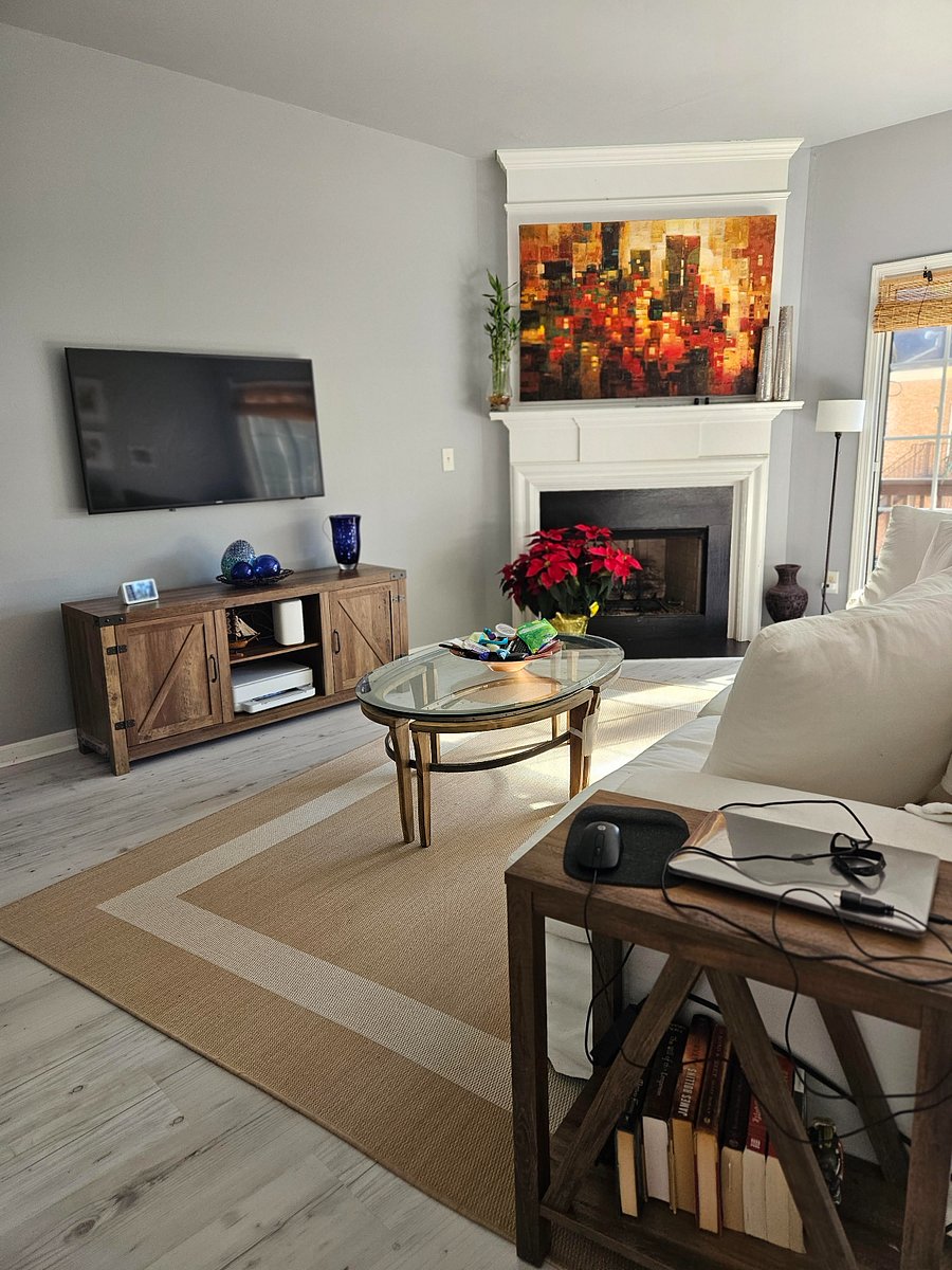 Living room with deck access