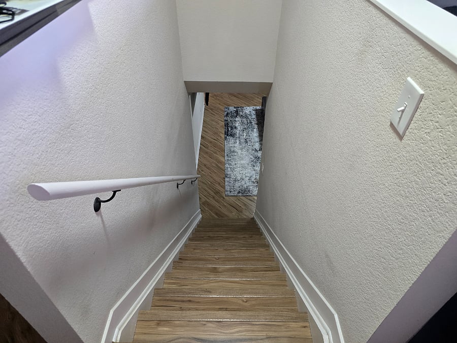 Transition to Downstairs bathroom. 
