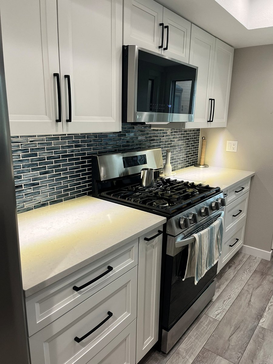Newly remodeled kitchen with stainless steel appliances