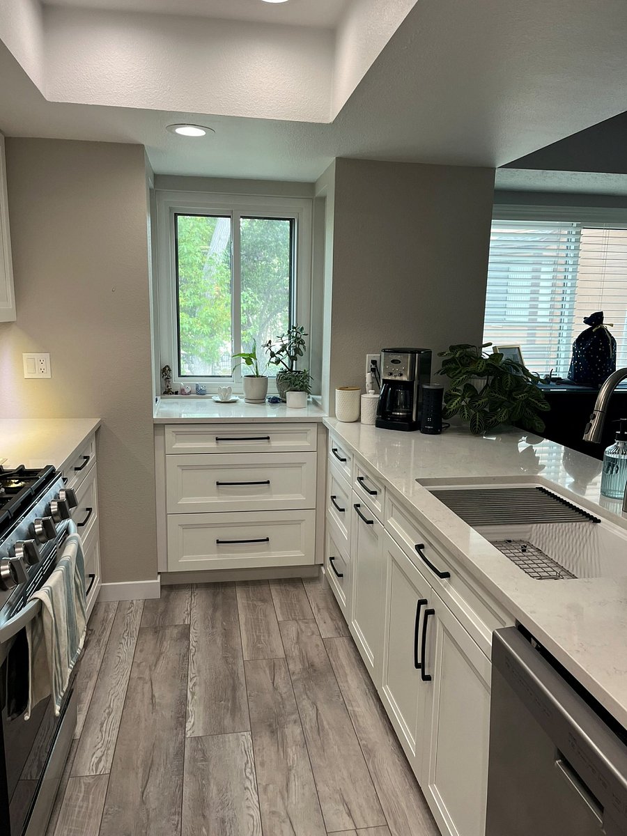 Newly remodeled kitchen with stainless steel appliances