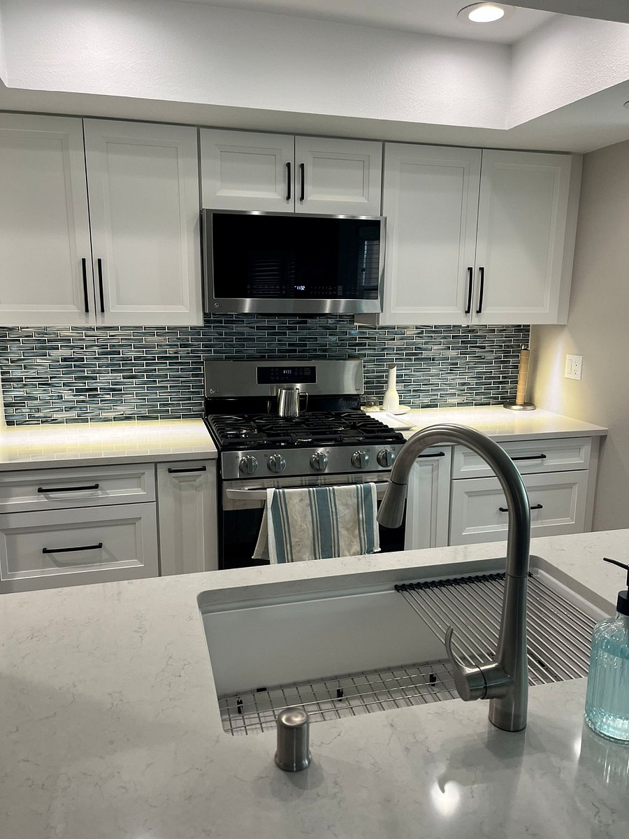 Newly remodeled kitchen with stainless steel appliances