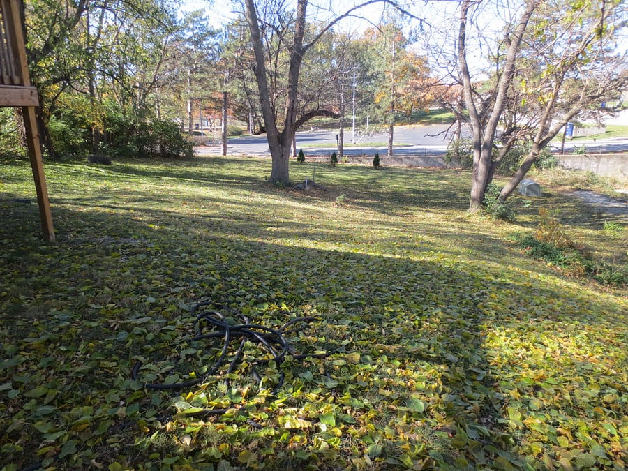 Back yard is spacious & our neighbors to the back is the Truman Presidential Library parking lot. 