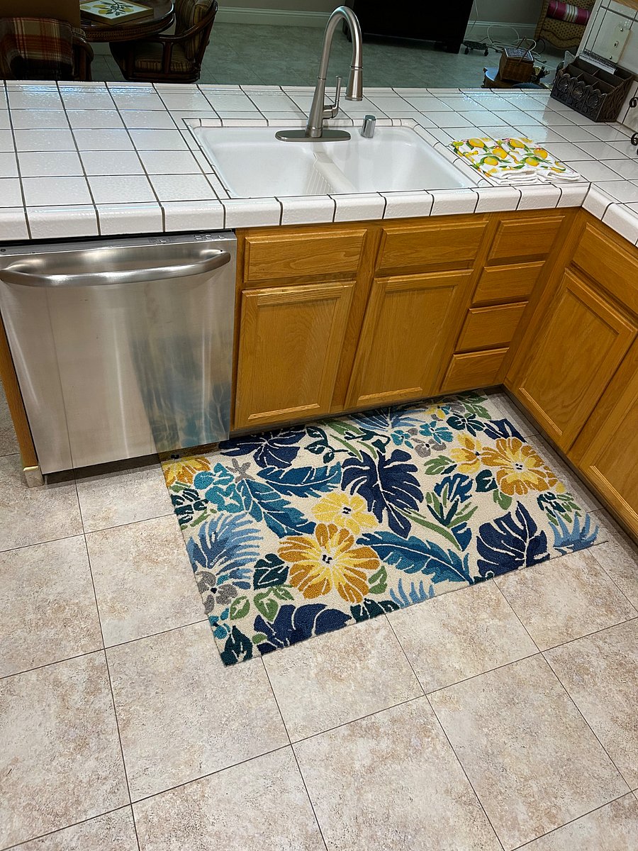Shared kitchen with dishwasher and view of backyard,