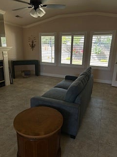 Private sitting room with smart TV, windows with view of backyard and lots of natural light.