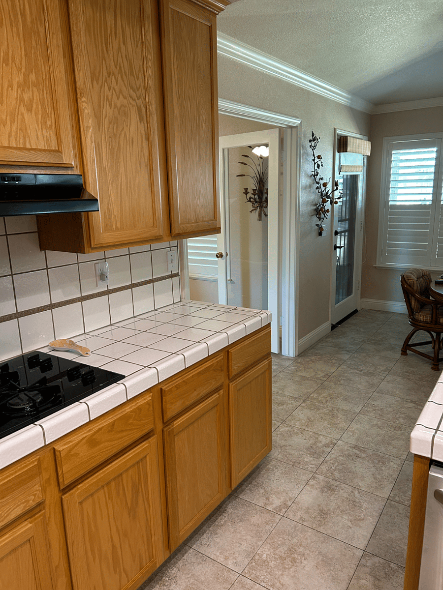 Shared kitchen with lots of counter space and natural light.