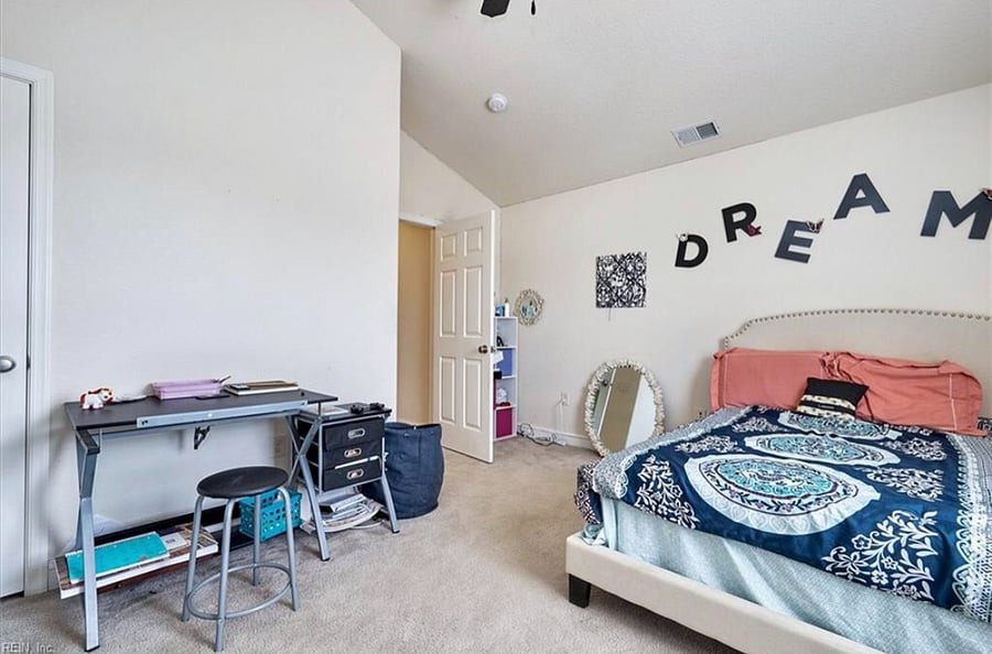 Room #3 - $1,150/month
Features: Full bed, shared bathroom with room 4