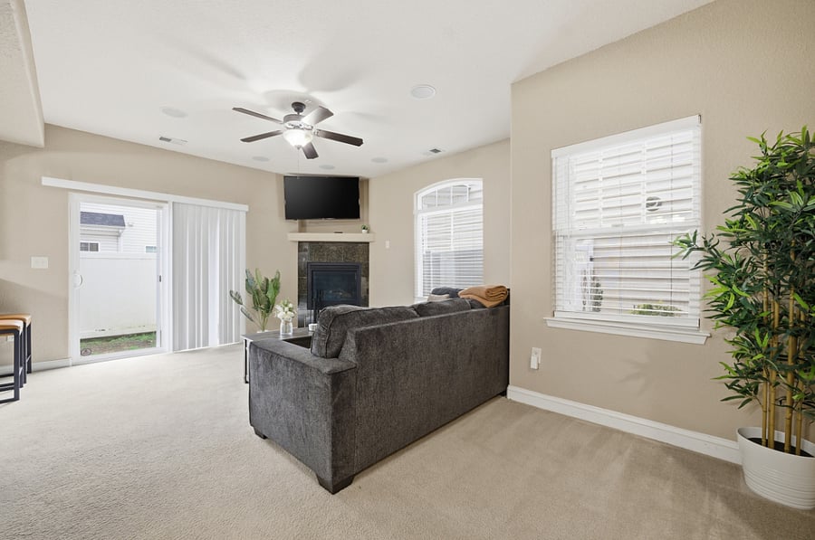 Main floor living room with fireplace