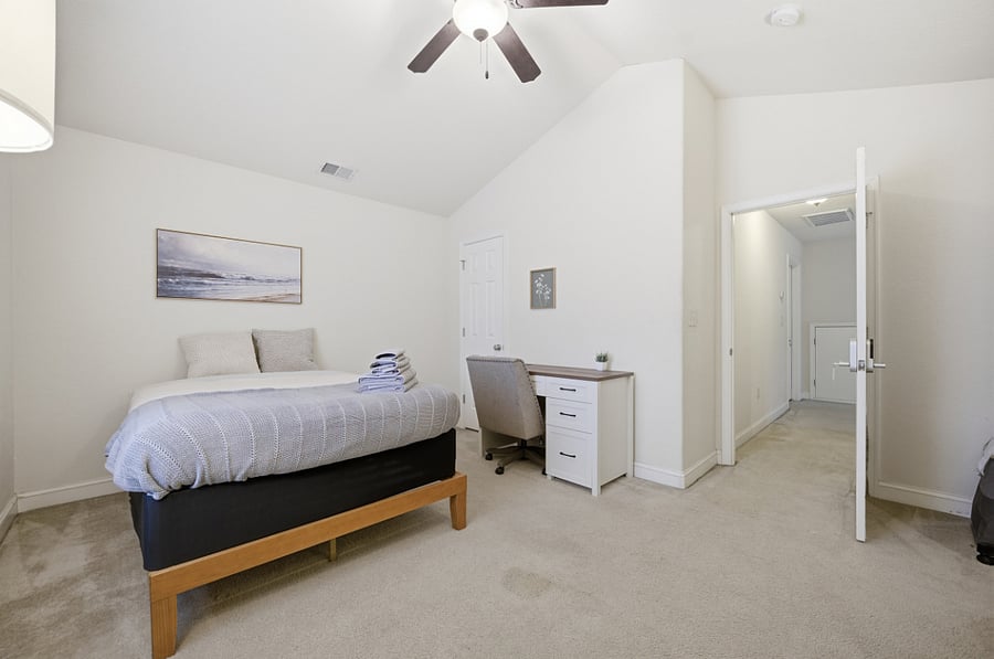 Room #4  $1,150/month
Features: Full bed, shared bathroom with room 3