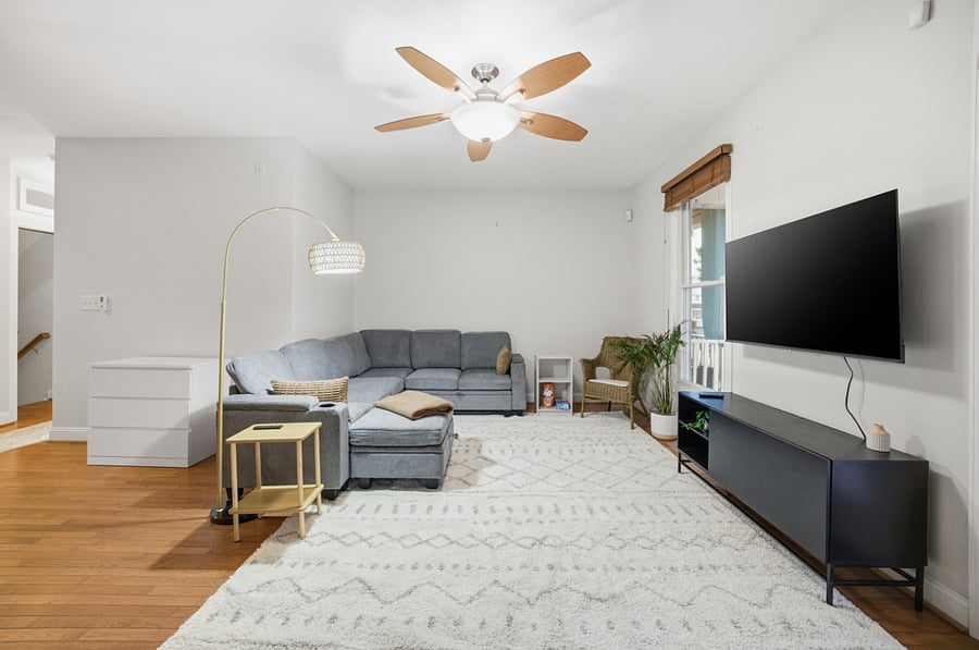 Spacious living area with modern furnishings