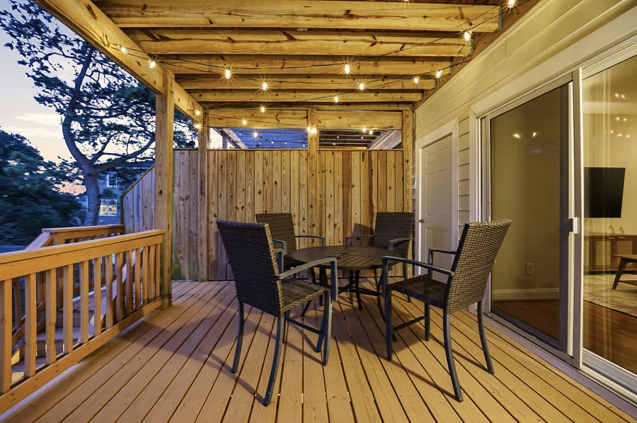 Front deck with neighborhood views