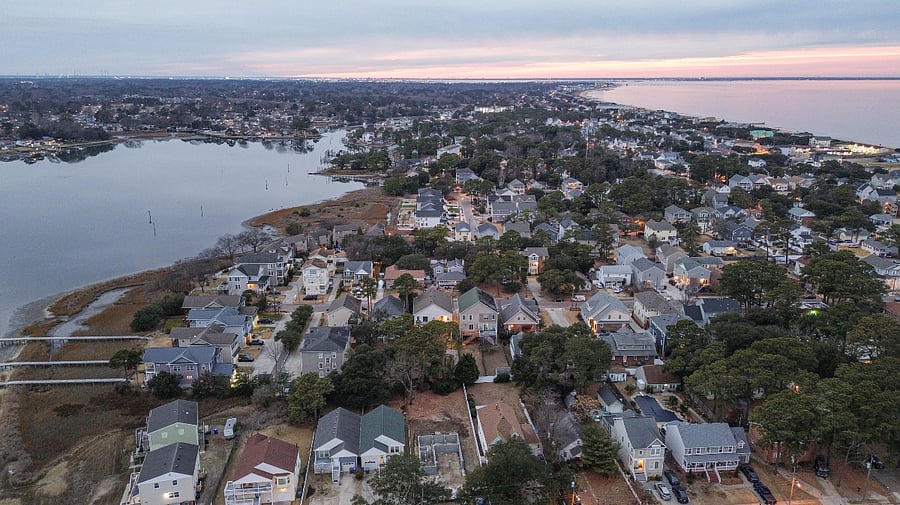 Aerial view of the surrounding Ocean View community