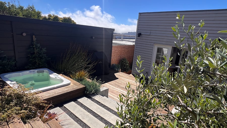 Access to newly remodeled backyard with hot tub