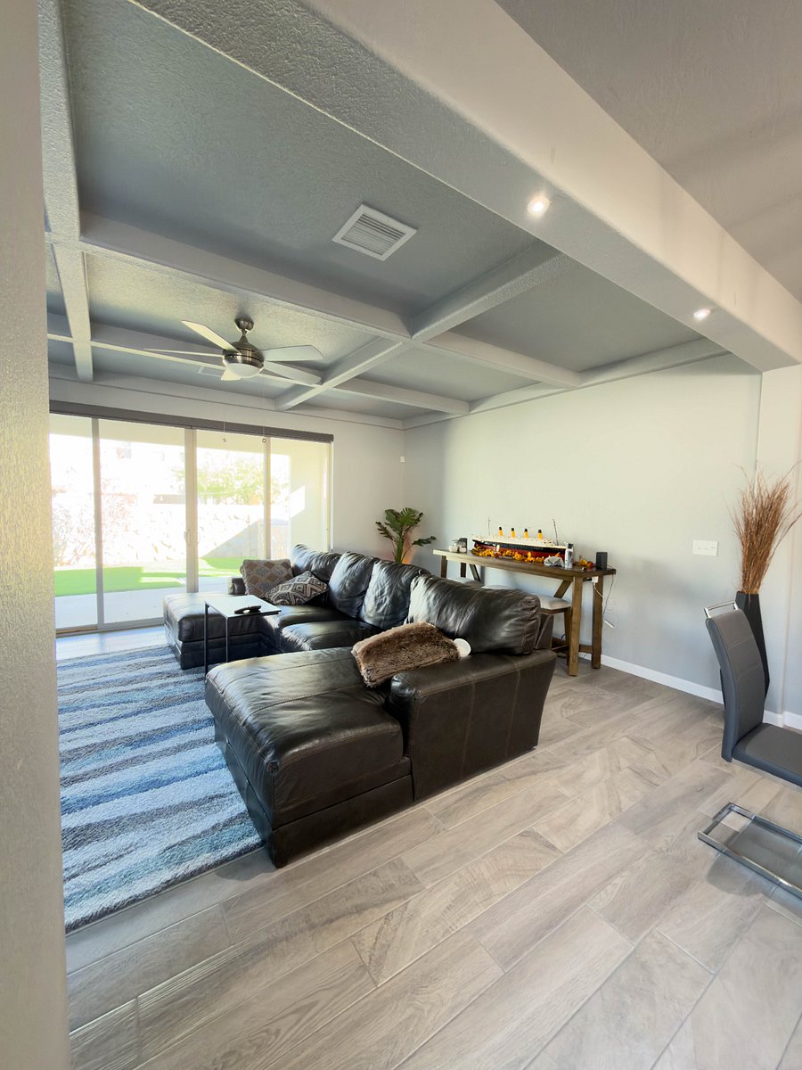 Living room facing back wall