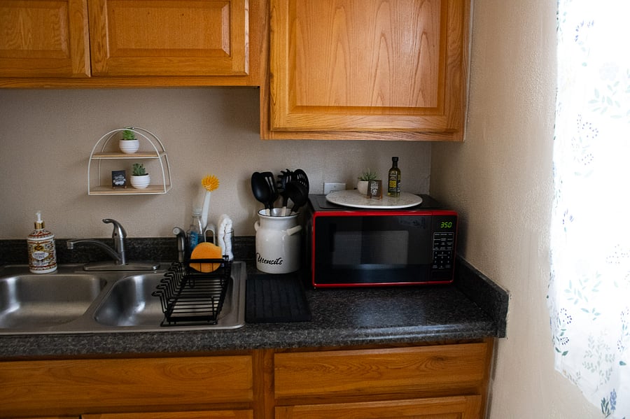 A clean and quaint space to cook up your favorite meal.