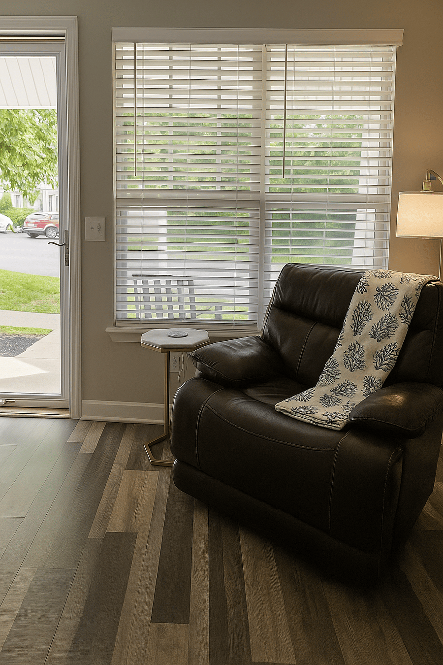 Chic mid-century touches and soft textures make this the heart of the home.