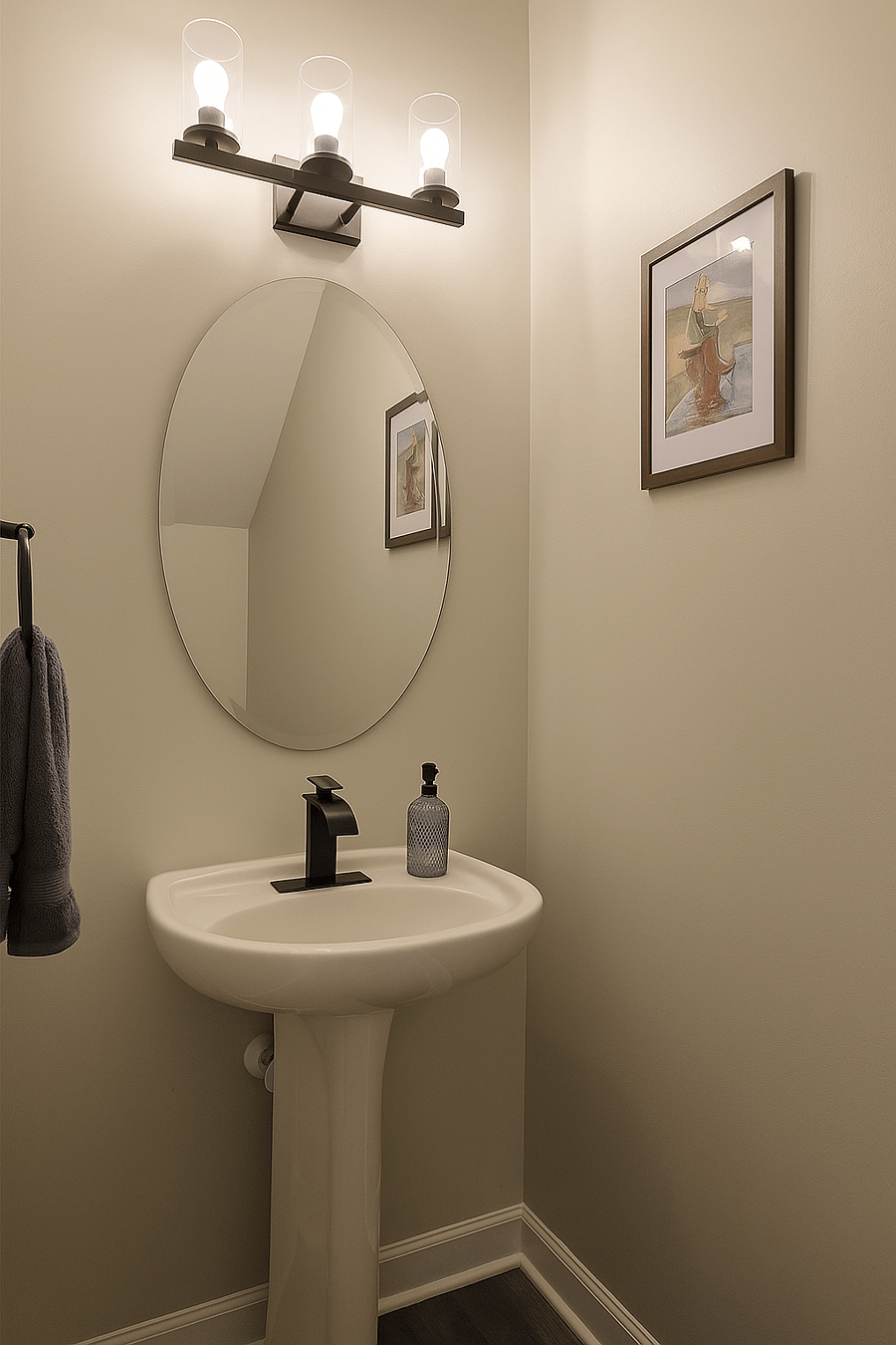 large vanity mirror add comfort and function.
