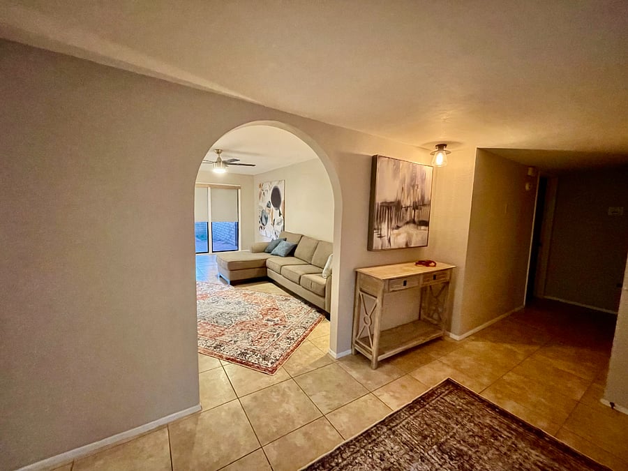 front entry looks through to family room & kitchen