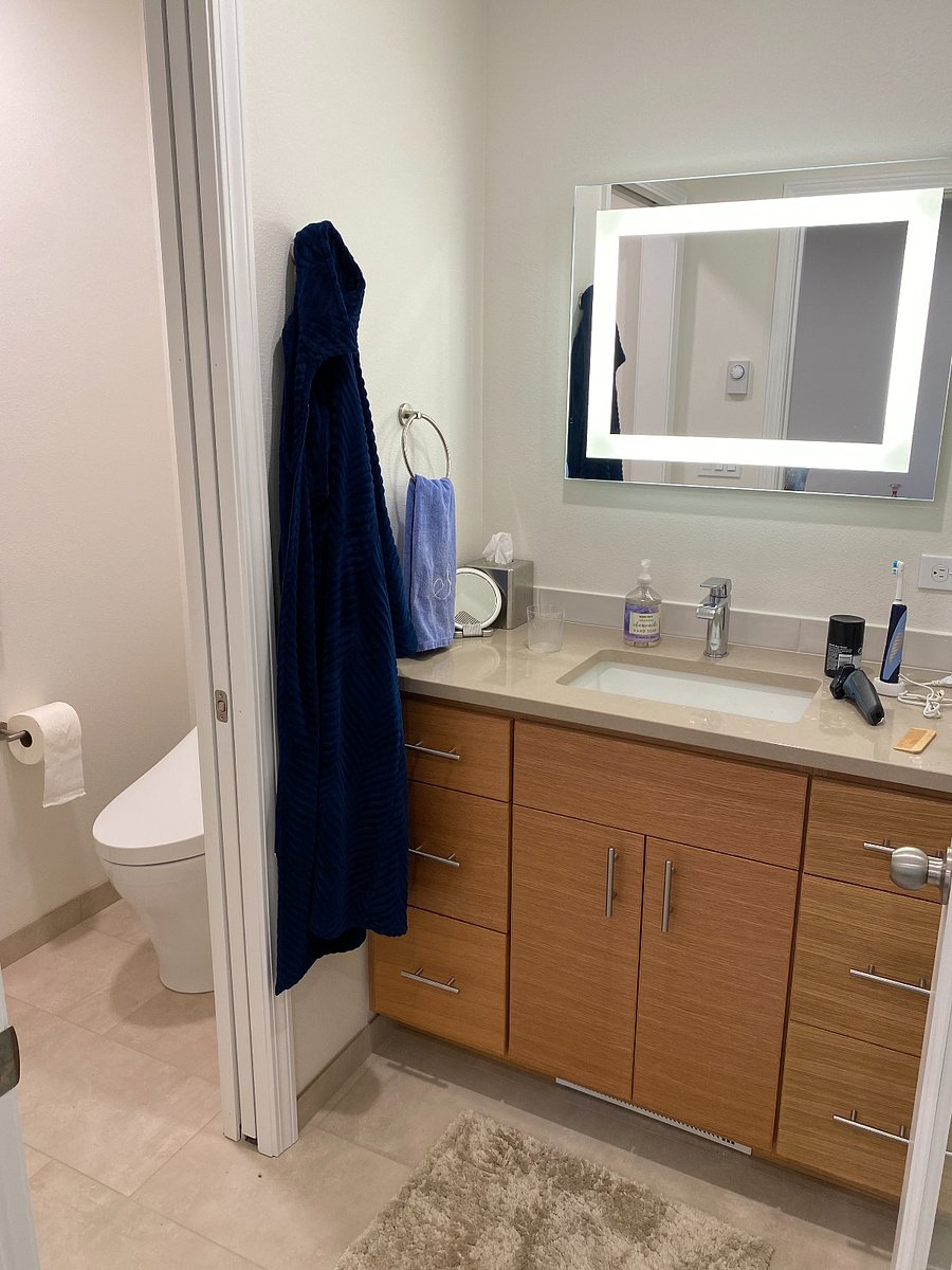 Master bath sink, with bidet to left.